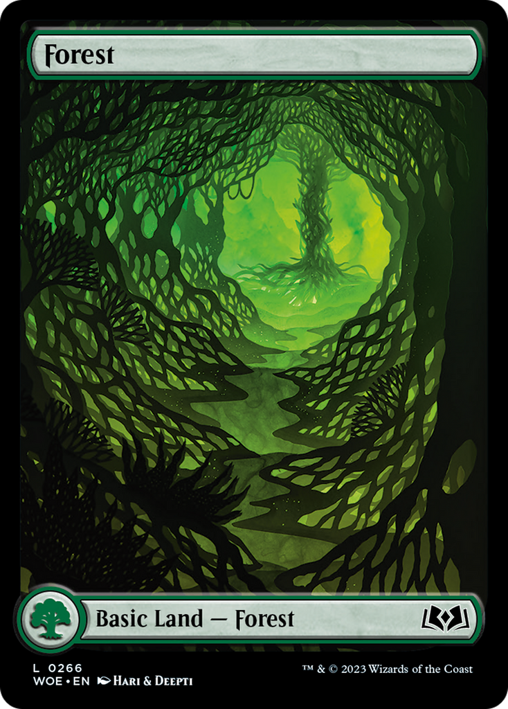 forest card mtg (266) (Full-Art) [Wilds of Eldraine] monstersale Basic Land Top 30 Saga Cards Choose One:FIC Limit Break (Cloud Strife) (R/G/W)
