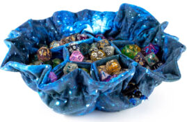 Dice Bag: Velvet Compartment Bag with Pockets - Galaxy