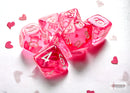 Translucent Pink/white Mini-Polyhedral 7-Die Set