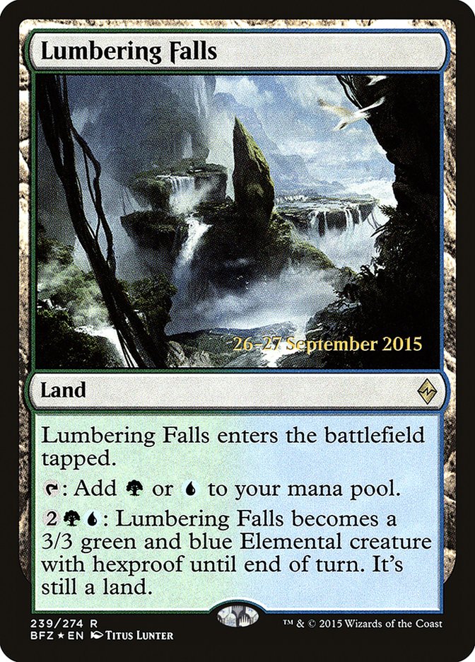 Lumbering Falls [Battle for Zendikar Prerelease Promos]