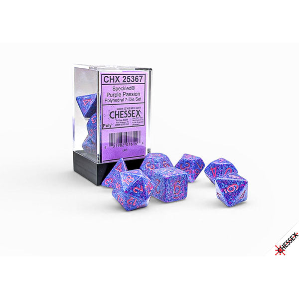 7-Die Set Speckled Dice: Purple Passion