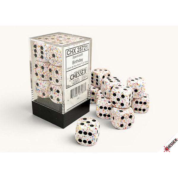 16mm 12d6 Speckled Dice: Birthday