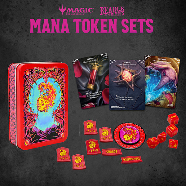 MTG Metal Token Set - Red Mana