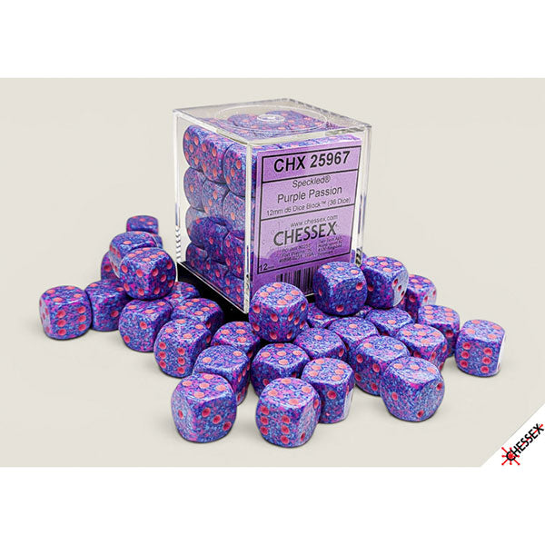 12mm 36d6 Speckled Dice: Purple Passion