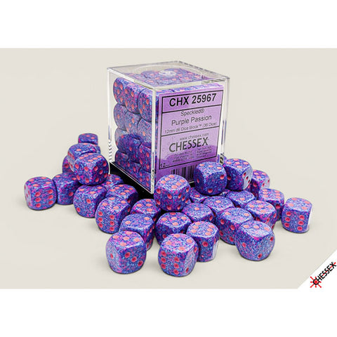 12mm 36d6 Speckled Dice: Purple Passion