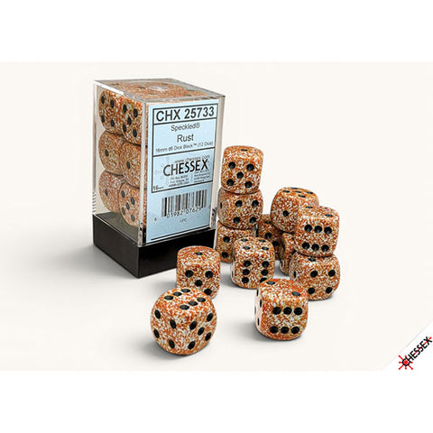 16mm 12d6 Speckled Dice: Rust