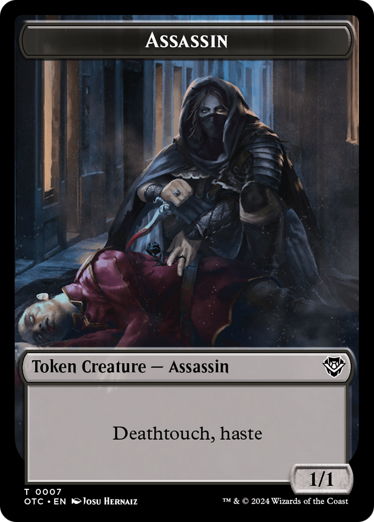 Assassin // Food Double-Sided Token [Outlaws of Thunder Junction Commander Tokens]