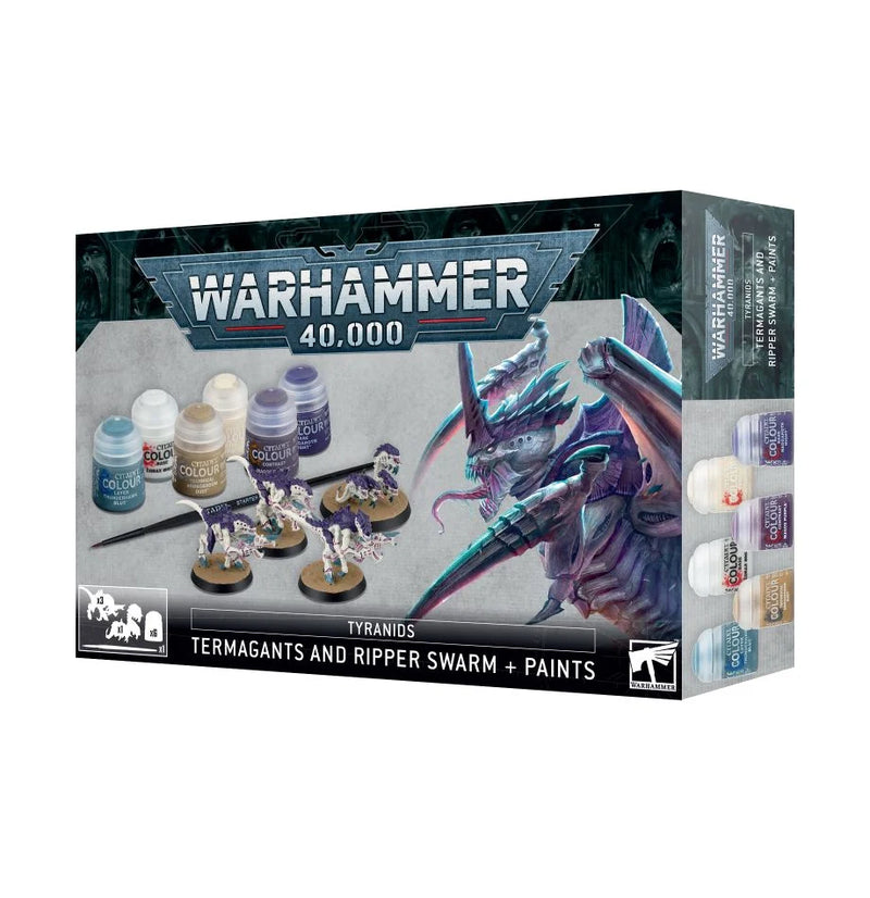 Warhammer 40K: Tyranid Termagants and Ripper Swarm + Paints Set