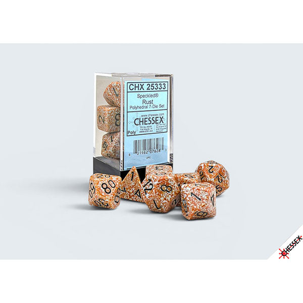 7-Die Set Speckled Dice: Rust