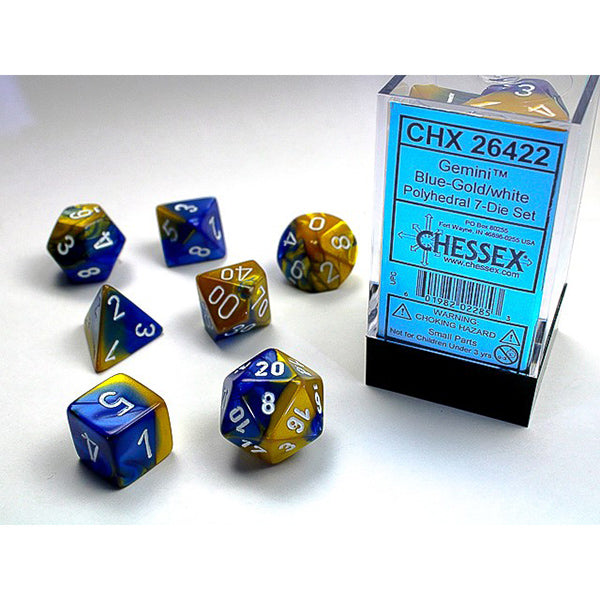 7-Die Set Gemini: Blue-Gold/White