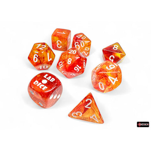 7-Die Set Nebula: Molten/White (+bonus die)