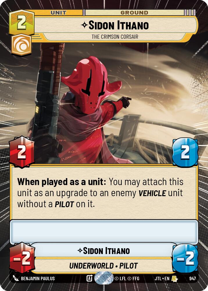 Sidon Ithano - The Crimson Corsair (947) (Hyperspace Foil) (947) [Jump to Lightspeed]