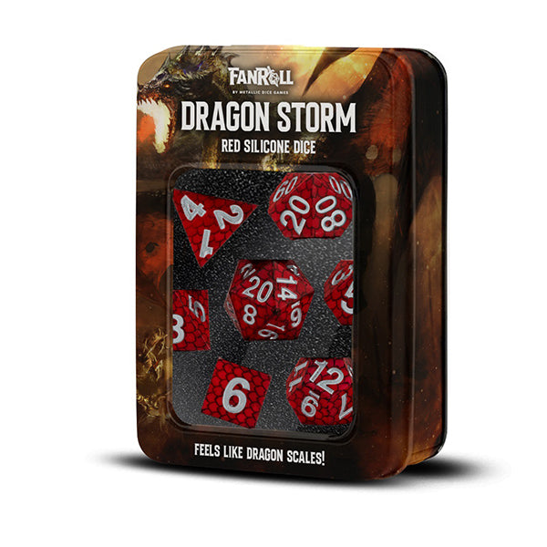 7-Die Set Silicone Dragon Storm: Red Dragon Scales