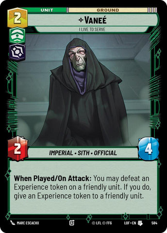 Vanee - I Live to Serve (584) (Foil) (584) [Legends of the Force]