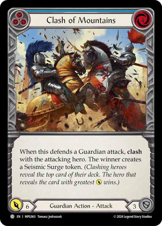 Clash of Mountains (Blue) [MPG063] (Mastery Pack Guardian)  Rainbow Foil
