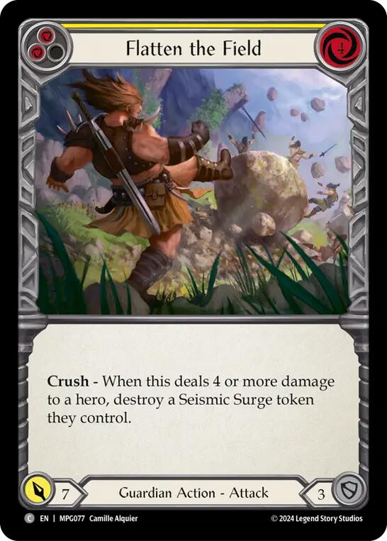 Flatten the Field (Yellow) [MPG077] (Mastery Pack Guardian)  Rainbow Foil