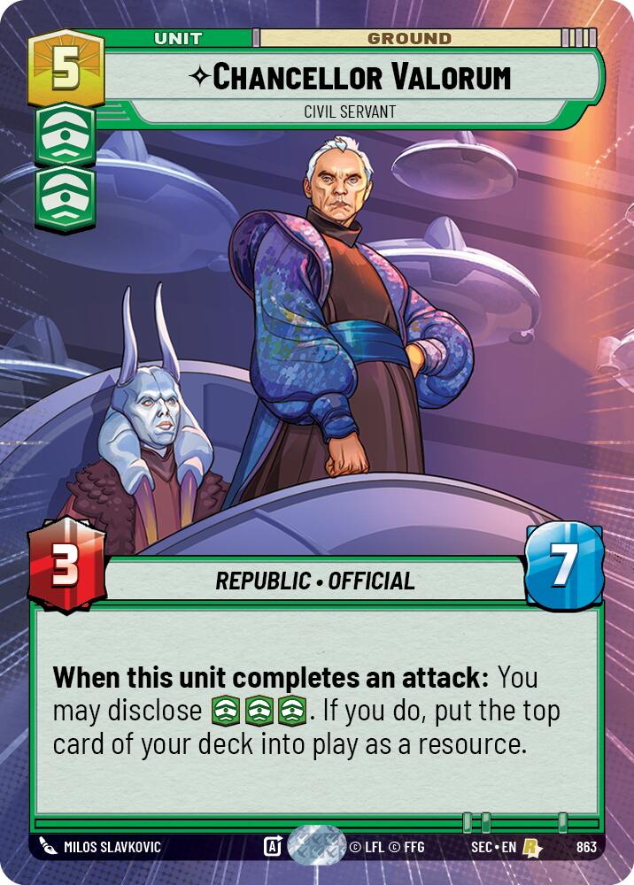 Chancellor Valorum - Civil Servant (Hyperspace Foil) (863) (863) [Secrets of Power]