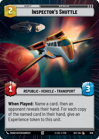 Inspector's Shuttle (1016) (Hyperspace Foil) (1016) [Secrets of Power]