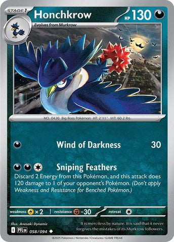 Honchkrow (058/094) [Mega Evolution: Phantasmal Flames]