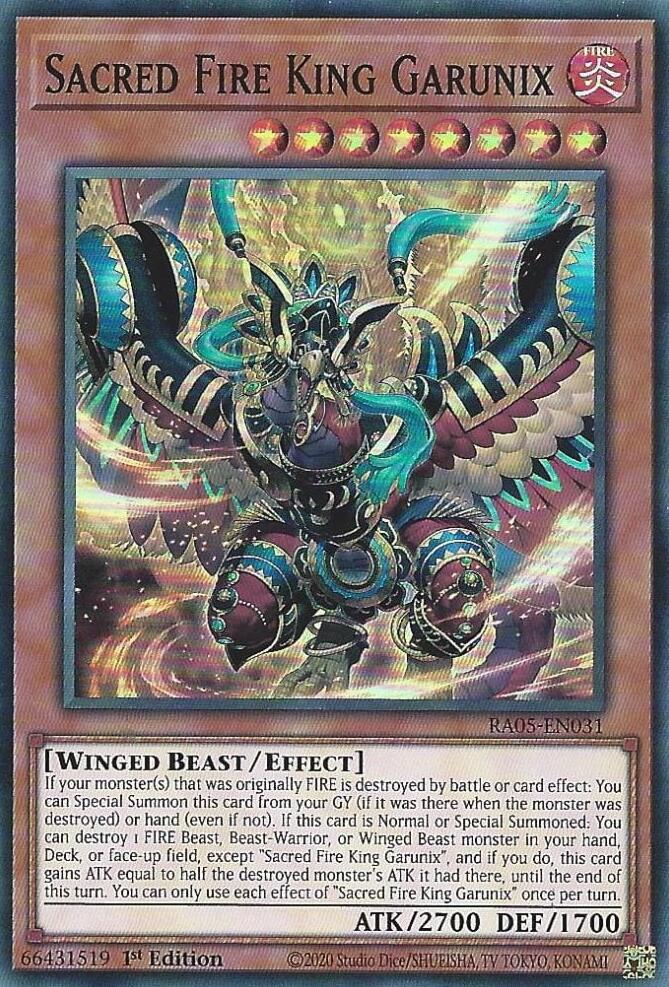 Sacred Fire King Garunix [RA05-EN031] Super Rare