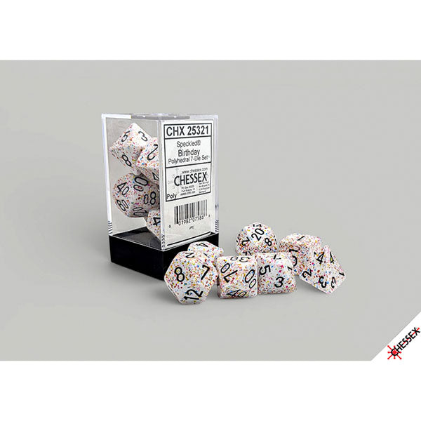 7-Die Set Speckled Dice: Birthday