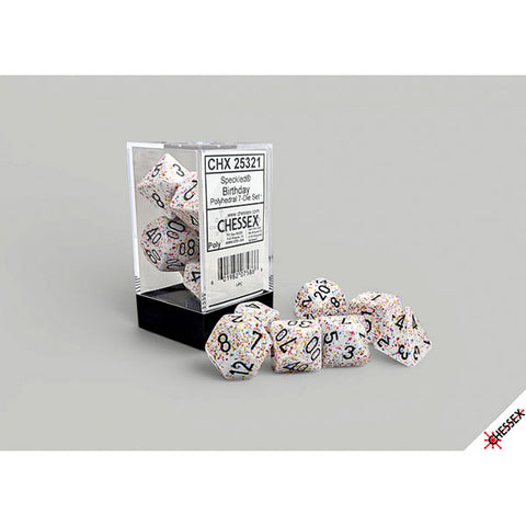 7-Die Set Speckled Dice: Birthday