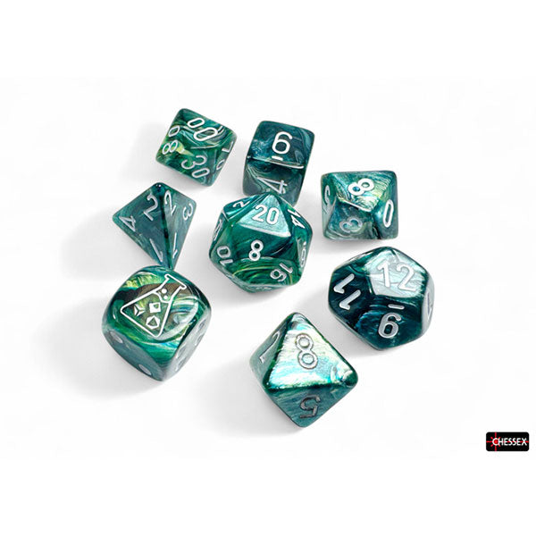 7-Die Set Lustrous: Neptune/Grey (+bonus die)
