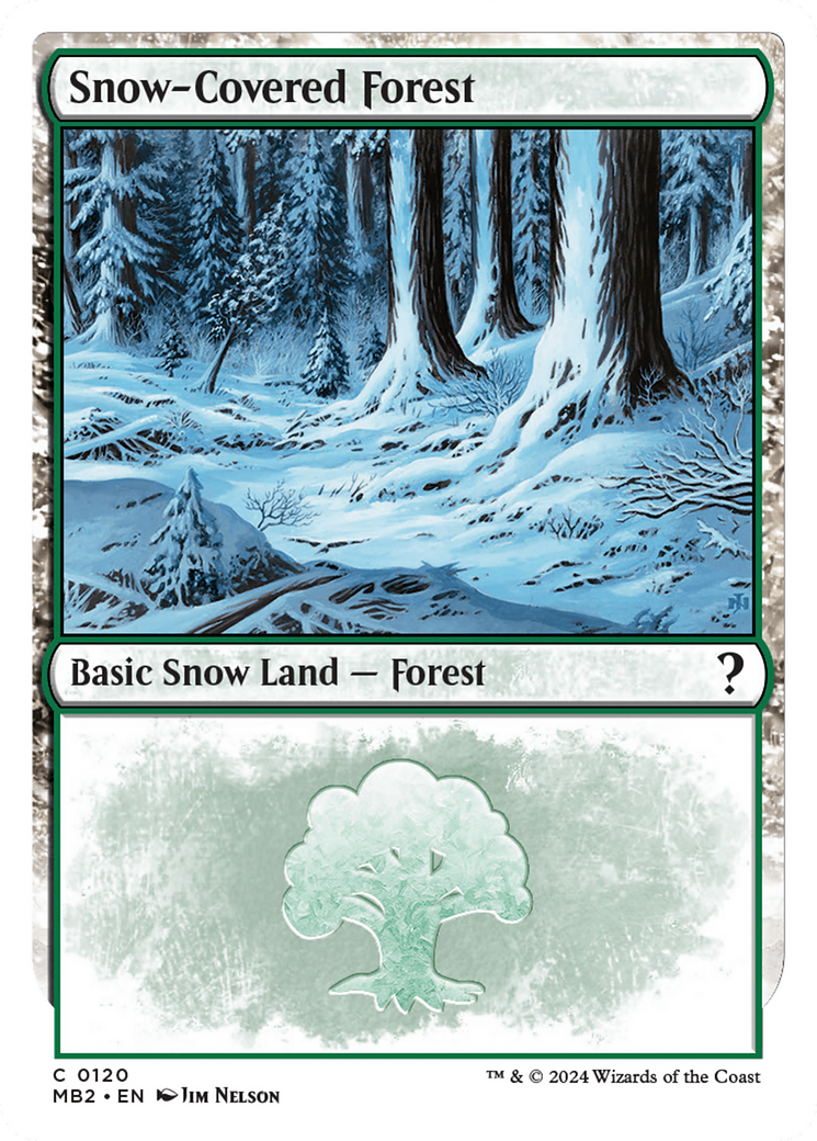 Snow-Covered Forest (White Border) [Mystery Booster 2]