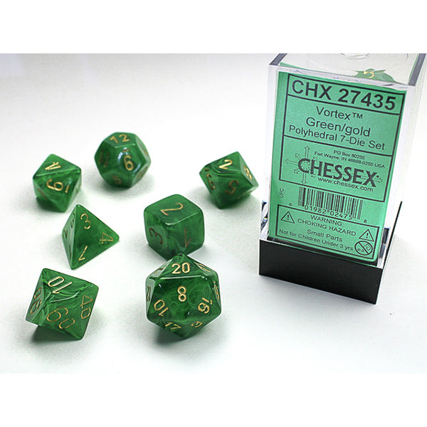 7-Die Set Vortex: Green/Gold