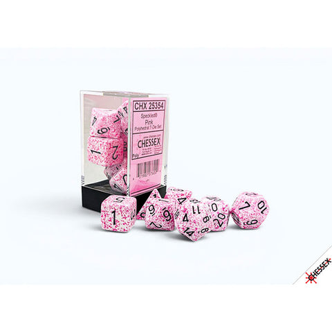 7-Die Set Speckled Dice: Pink
