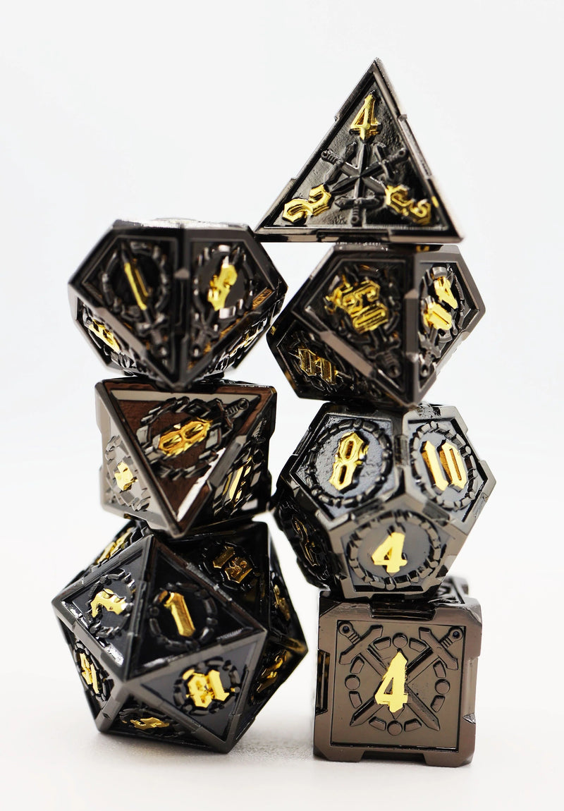 16mm Metal Polyhedral Dice Set - Demonic Sword