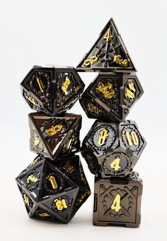 16mm Metal Polyhedral Dice Set - Demonic Sword