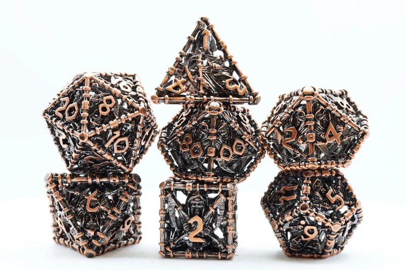 Grim Scythe: Copper - Hollow Metal RPG Dice Set