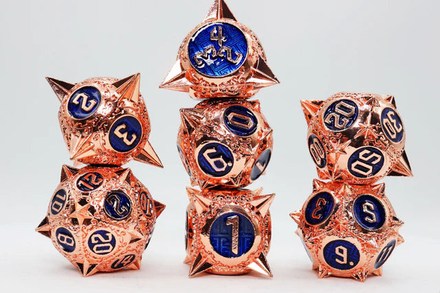 Meteor Storm: Copper-Lit Space - Metal RPG Dice Set