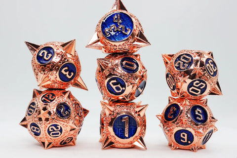 Meteor Storm: Copper-Lit Space - Metal RPG Dice Set