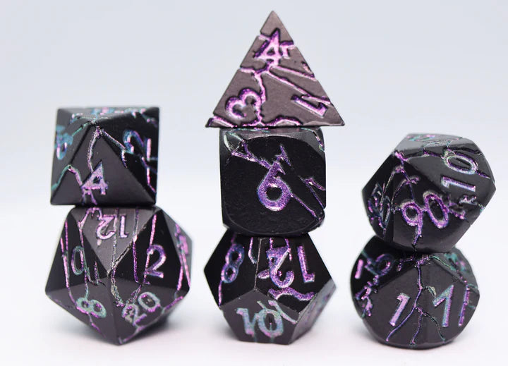 Purple Lightning - Metal RPG Dice Set