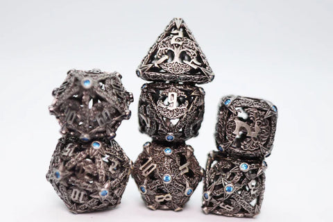 Trees of Virtue: Tree of Perseverance - Hollow Metal RPG Dice Set