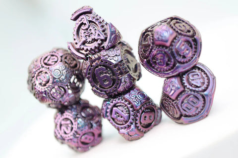 Airship Gears: The Royal Raven - Metal RPG Dice Set