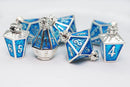 Moonlit Lantern: Silvered Frostfire - Metal RPG Dice Set