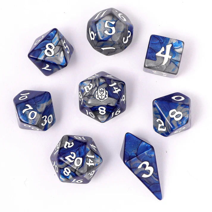 8 pcs RPG Dice Set - Paladin Steel