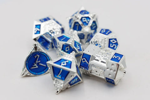 Dice 51: Interstellar Indigo - Metal RPG Dice Set
