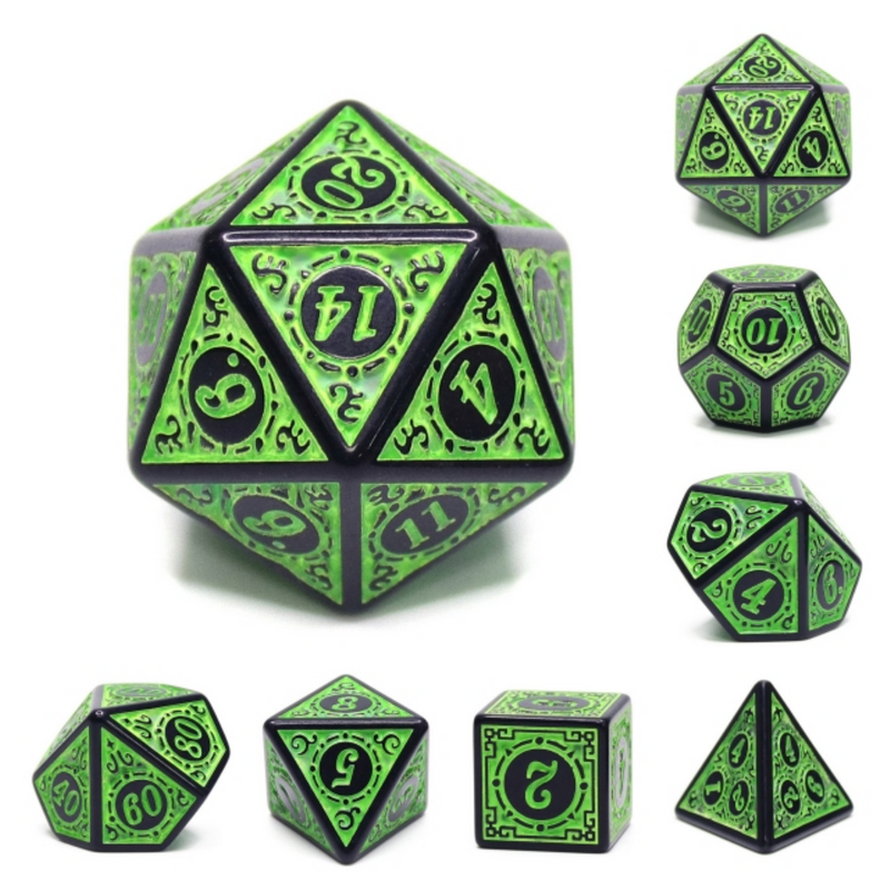 Magic Flame - Green RPG Dice Set