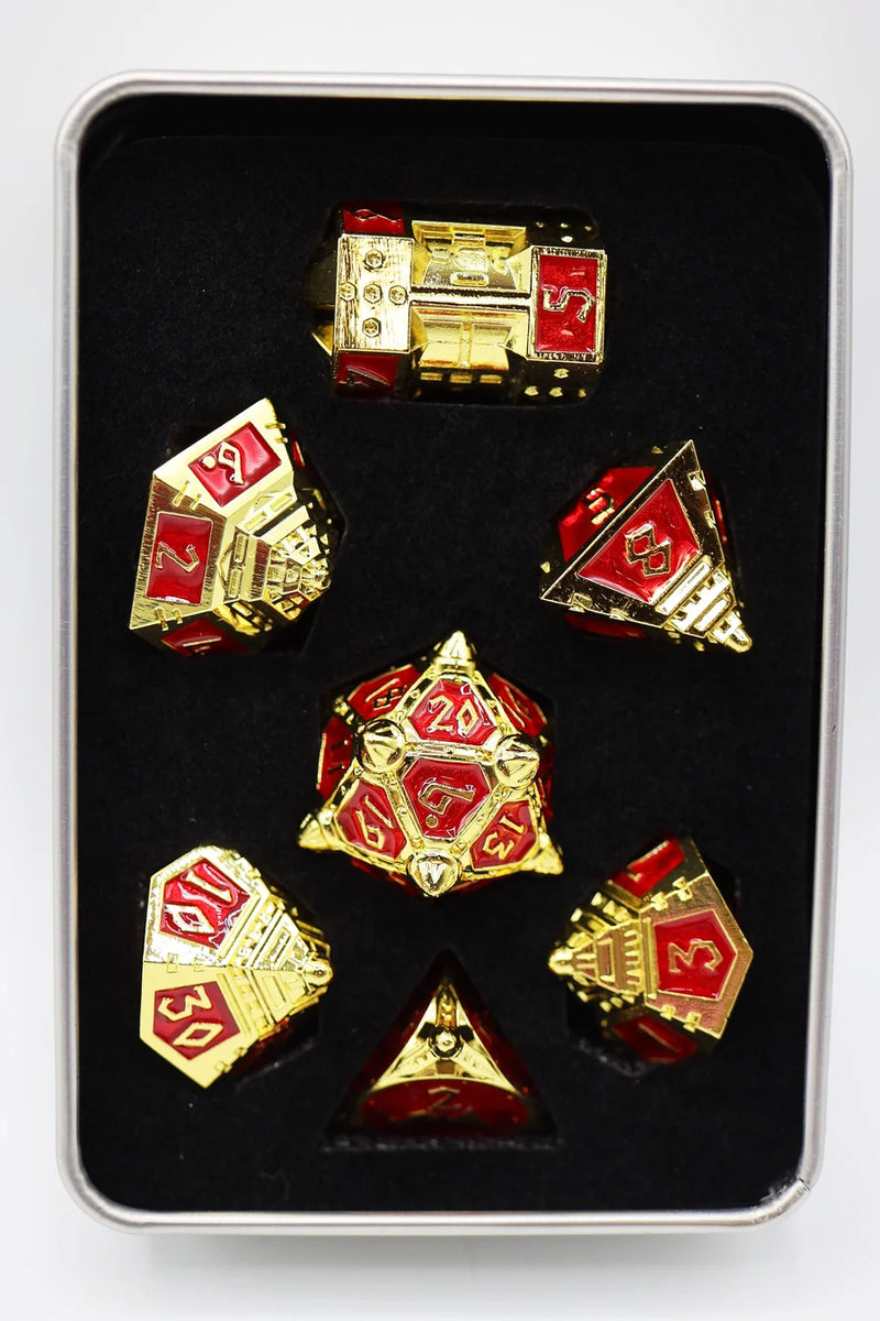 Dice 51: Solar Ruby - Metal RPG Dice Set