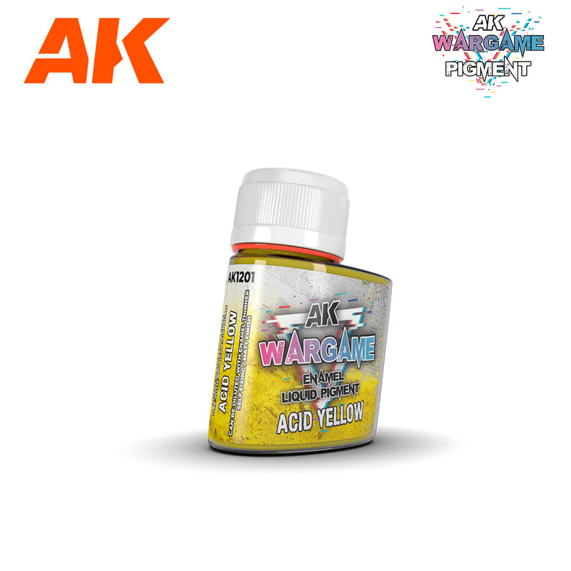 AK Interactive Wargame Enamel Liquid Pigments Acid Yellow 35m