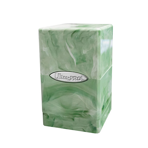 Deckbox: Satin Tower 100+ Marble- Lime Green/White