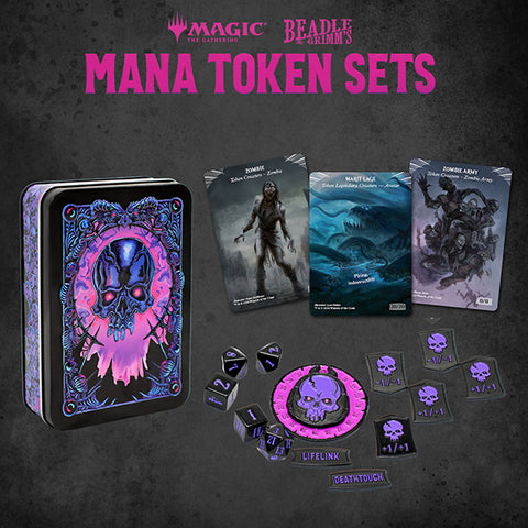 MTG Metal Token Set - Black Mana