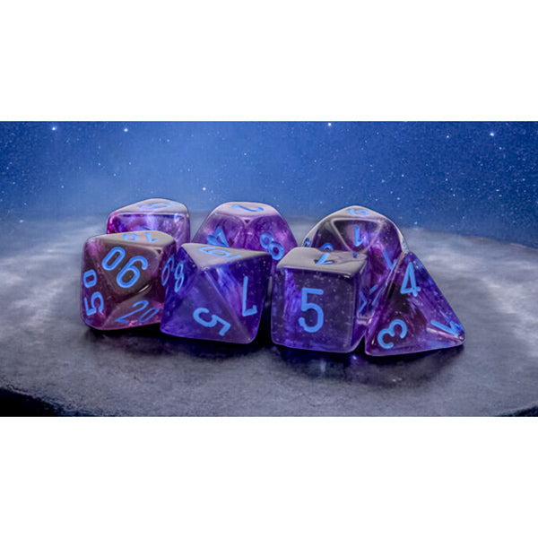 7-Die Set Mega-Hedrals Nebula Luminary: Nocturnal/Blue