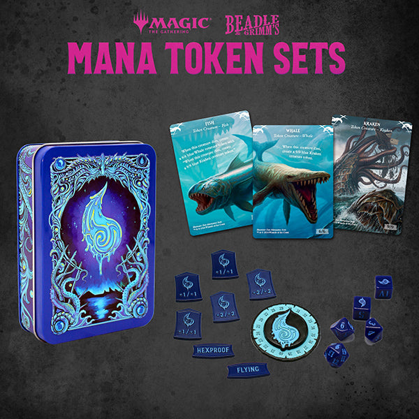 MTG Metal Token Set - Blue Mana