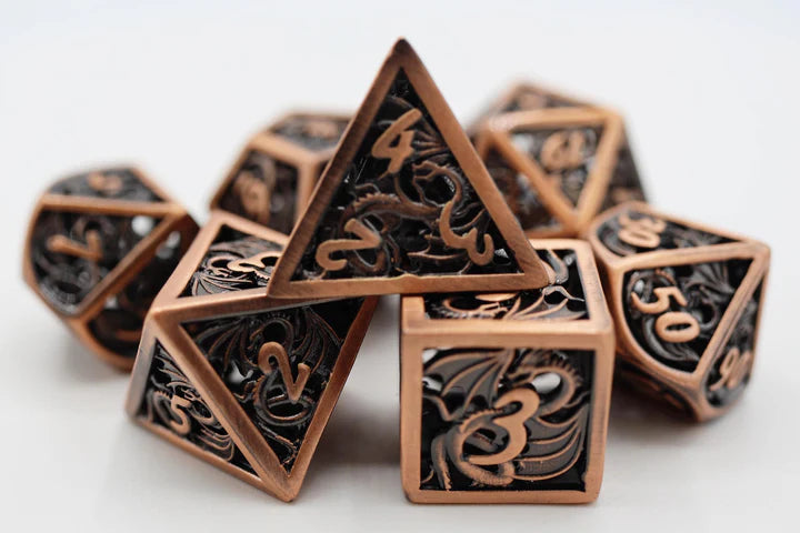 Dragon Essence: Copper - Hollow Metal RPG Dice Set