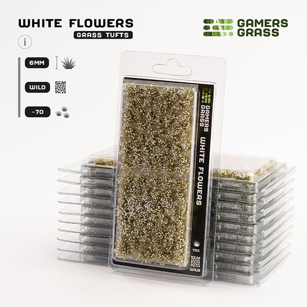 Gamers Grass Tufts: Tufts- White Flowers- Wild